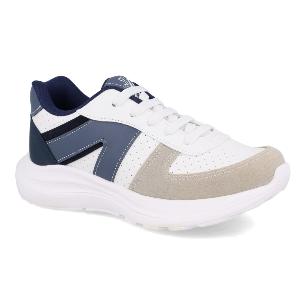 Tênis Jet Kids infantil em cor marinho visto de lado mostrando design moderno
